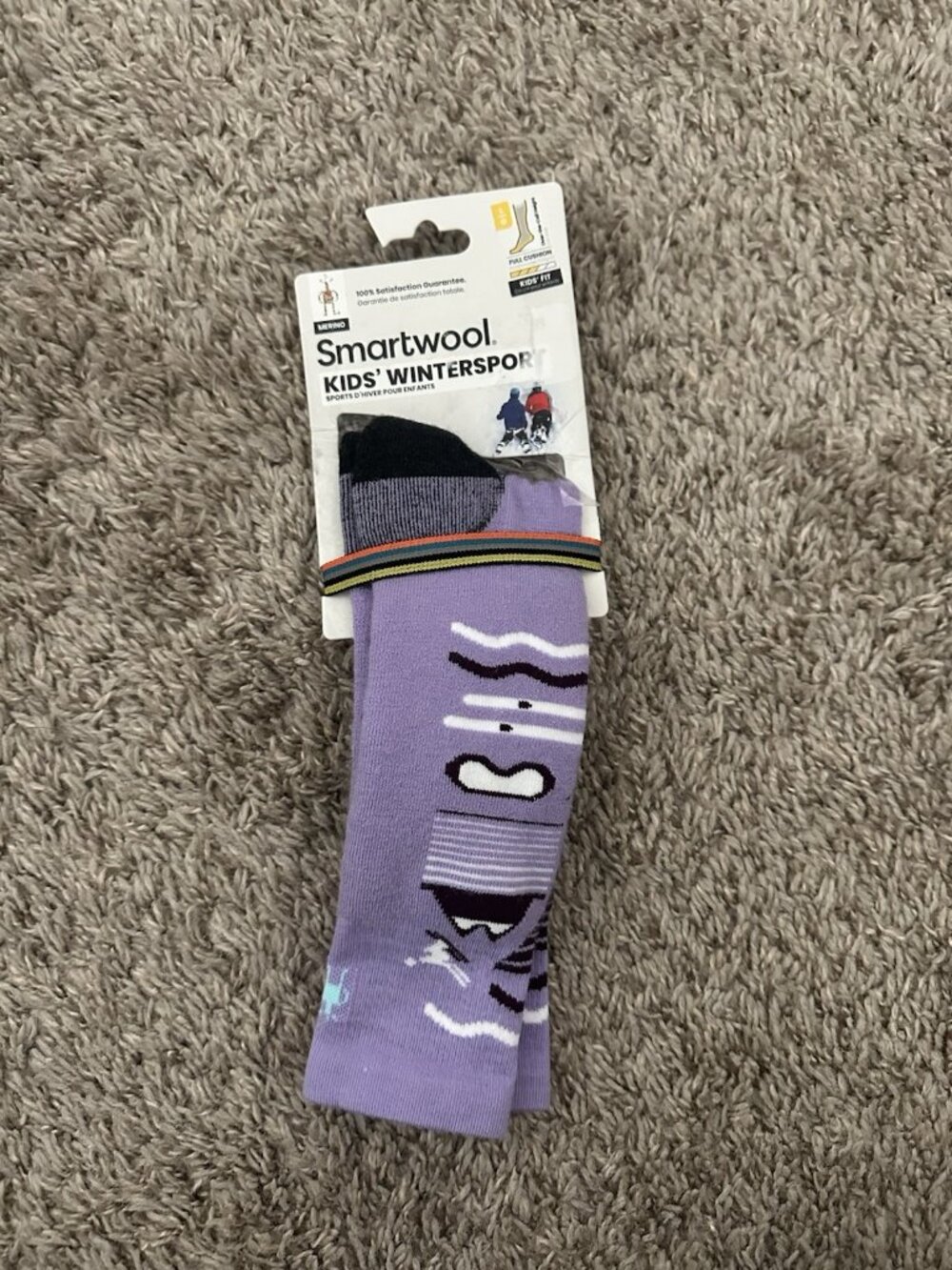 Smartwool Kids Wintersport Full Cushion Merino Wool Ski Socks Large Purple/Black